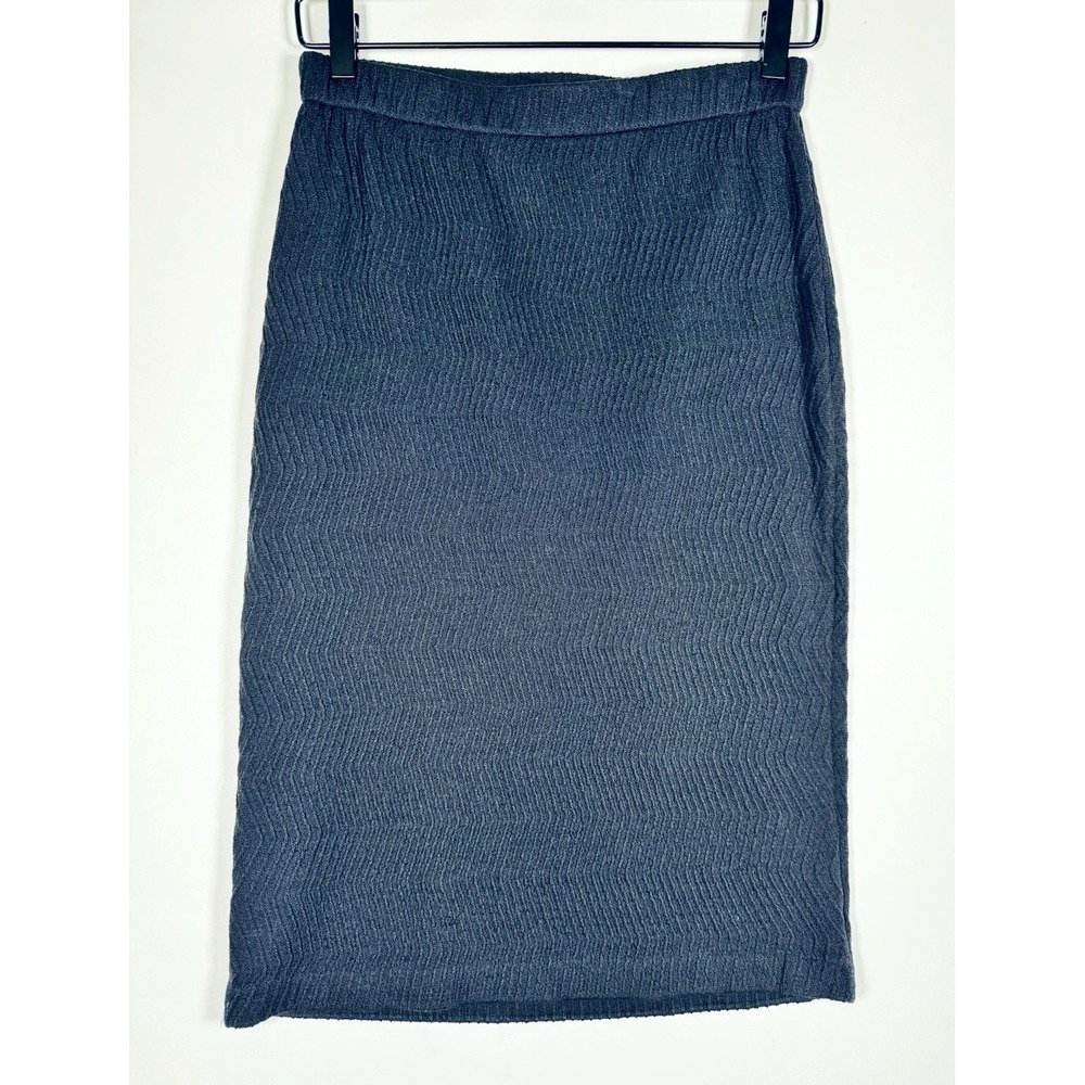 St John Collection Knit Skirt Size 4 Black Knee Length Pencil Pull On USA Made